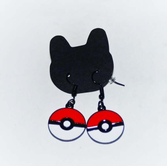 Black Pokéball earrings - Picture 5 of 5